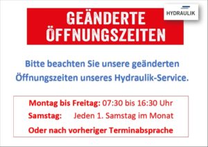 Öffnungszeiten Hydraulik